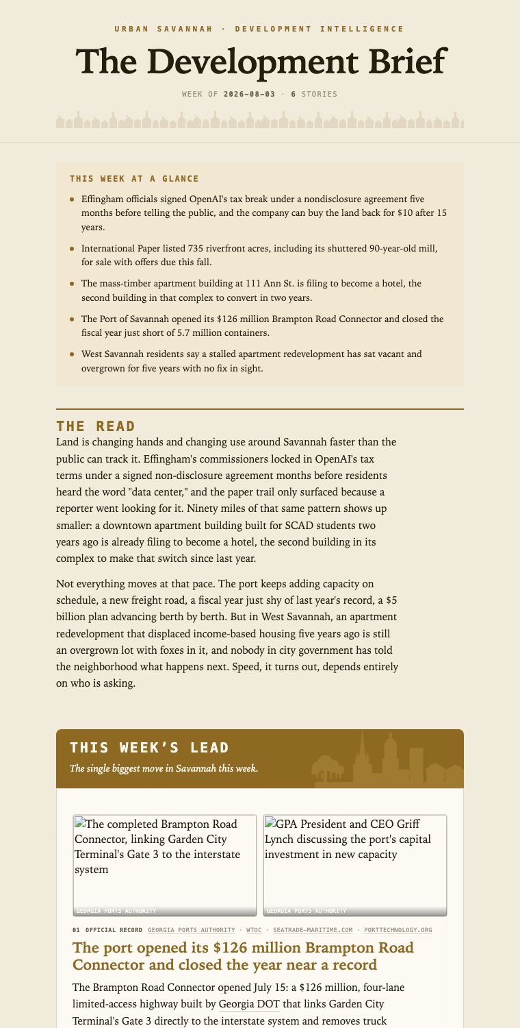 A recent issue of The Savannah Brief