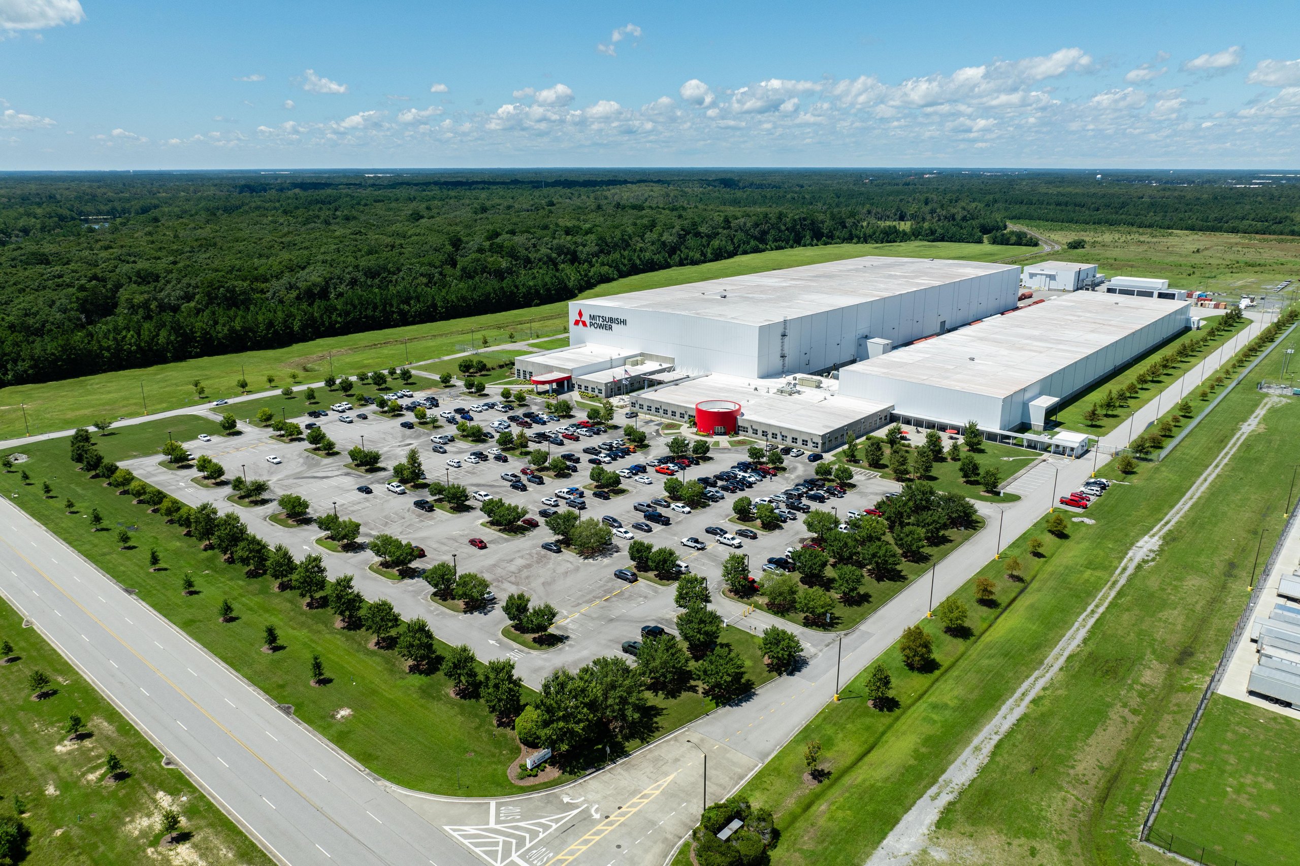 Aerial photograph of Mitsubishi Power's existing Savannah Machinery Works campus in Pooler.