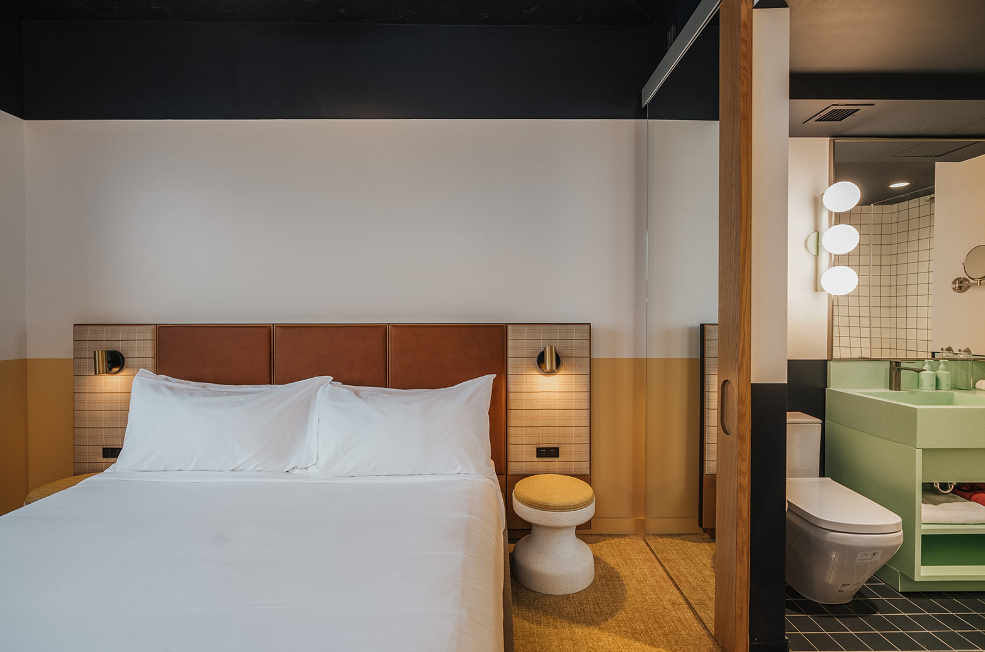 Rendering of a guest room at Recess Hotel and Club.