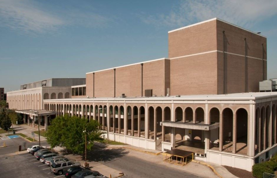 The Dr. Martin Luther King Jr. Civic Center's arena and arcade, before demolition